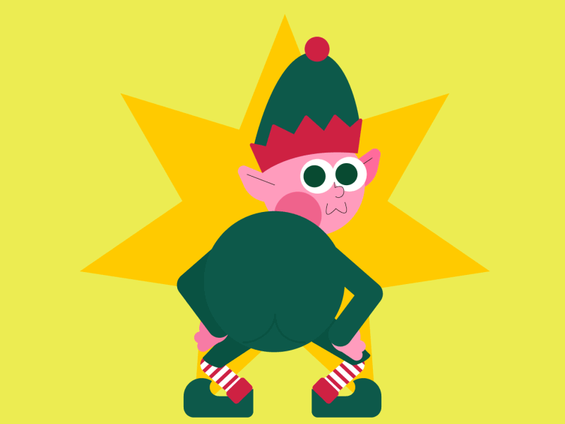 Christmas twerk animation christmas illustration loop animation motion graphic perreo twerk vector