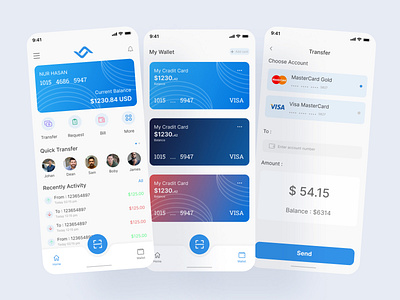 Banking App UI Design app app design application banking account banking app ui design banking card digital banking fintech fintech app mobile mobile banking product design ui ui design ux design