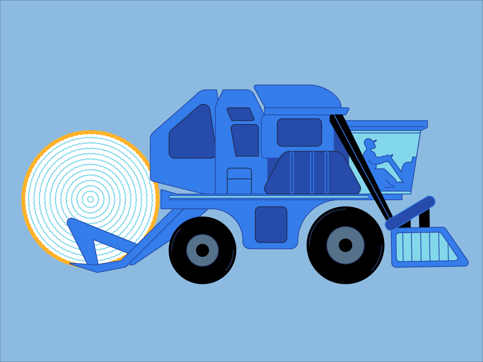 Sou de Algodão - Colheitadeira Algodão 2d after effects animation design illustration illustrator motion graphics vector