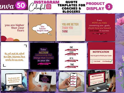 50 Colorful Instagram Inspirational Quote Template Display 3 social media engagement