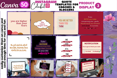 50 Colorful Instagram Inspirational Quote Template Display 3 social media engagement