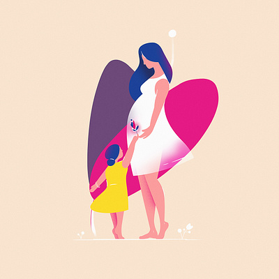 Mother and Daughter app branding design icon illustration logo