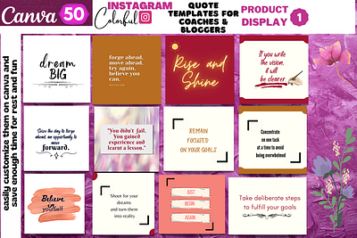 50 Colorful Instagram Inspirational Quote Template Display 1 social media engagement
