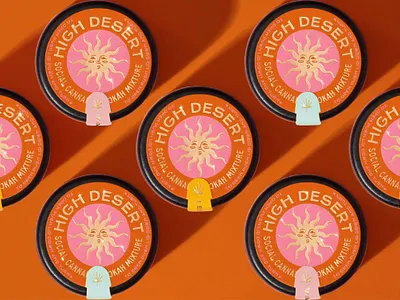 High Desert Tops branding cannabis illustration packaging