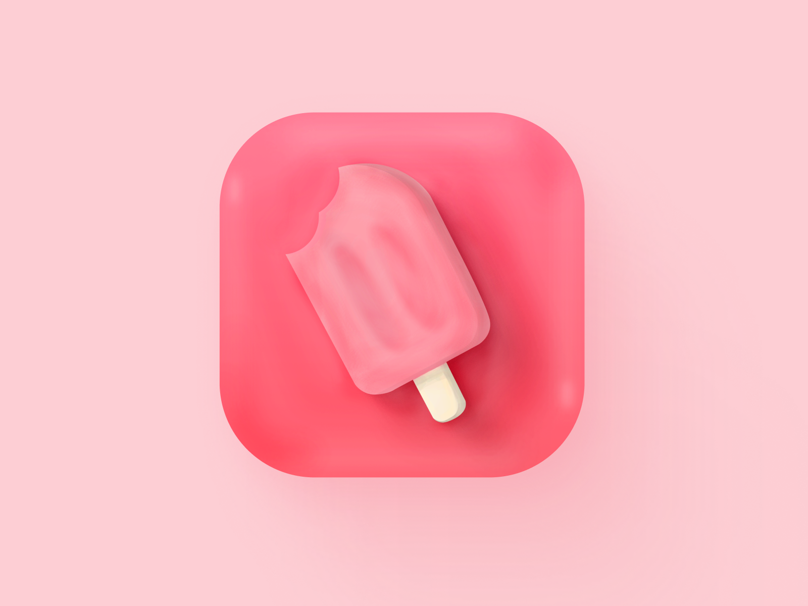 App Icon | Daily UI 005 3d app appicon bubble dailyui icecream icon pink popsicle ui