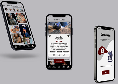 Ink'd Up | UX/UI Design app app design branding design figma iphone mobile app mobile application tattoo app ui ui design ux ux design ux research visual design