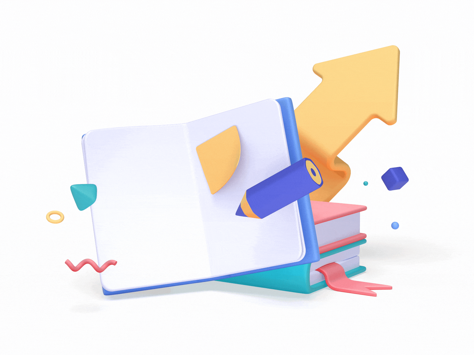 Animated 3D Book Illustration 3d 3d animation 3d art 3d book 3d illustration 3dart lowpoly