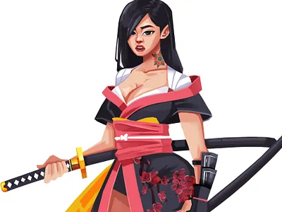metagirl suicidal anime digitalart girls nft ninja warior women