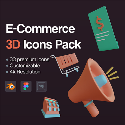 3d E-Commerce Icons pack 3d 3d render artwork blender cg cgi design graphic design illustration ui