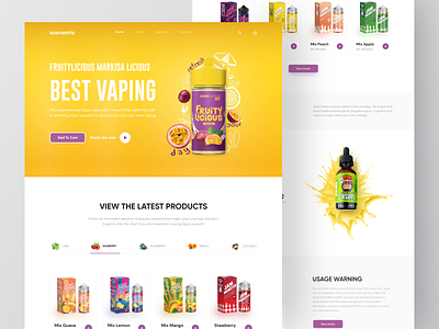 Soenemis vaping store brand branding clean e cigarette e commerce e liquid ejuice eliquid graphic design landing page packaging smoke ui ux vape vaper vaping vapor web web design