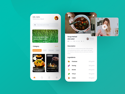 Recepi Food - Mobile Apps animation app app design creative design dribbble food food app food mobile app interface logo lunch mobile app mobile app design mobile ui shop trend ui user interface ux