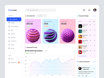 Ecommerce Admin Panel Dashboard admin adminpanel bestui dashboard dashboarddesign ecommerce goodui topui topwebdesign trendydesign ui uideisgn userexperience userinterface ux uxdesign webdesign website webui