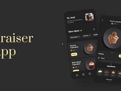 Fraiser food app mobile app receipes recetas ui design