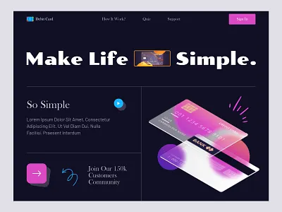 Banking Landing Page 3d bank banking branding card creative debit design finance illustration invest landing landing page modern payments ui ux web web design website