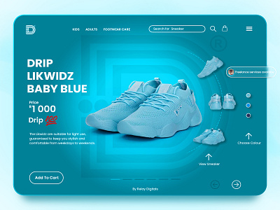 Drip Footwear UX/UI Landing Page Concept Design app branding graphic design landing page ui ux uxui design web design website design