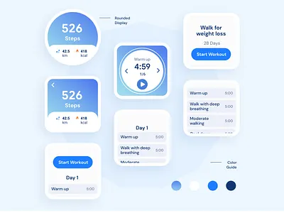 Smart Watch UI for Walking Tracker App design fitness geen geo kerala pedometer smartwatch tracker ui walking tracker watch watch ui