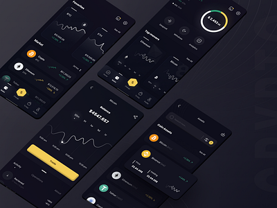 Crypto Exchange Wallet - Dark Version app bitcoin card crypto crypto wallet dark design eterium exchange news nft swap traid trend ui ui ux uidesign uiuxdesigner user interface wallet