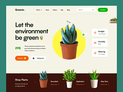 Plant Shop Website design studio ecommerce flower flower pots furniture store garden gardening green homepage interior landing page mockup nature plant plant care plant shop tree web design website