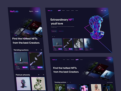 NFT Marketplace Website app design blockchain crypto design market place design nft nft marketplace nft platform nft store nft website online shop ui ui ux ui design uidesign uiux web design web store website website design