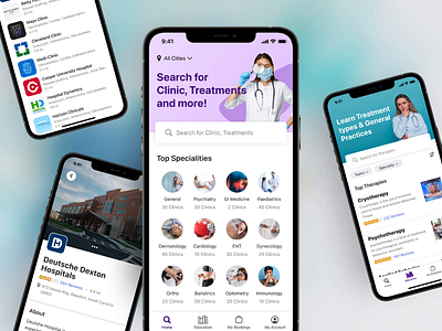 Healthcare Mobile App app clean dark darktheme design healthcare illustration ios iphone landing minimal mobileapp ui userinterface ux vector