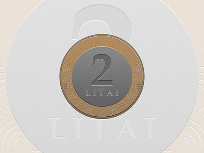 2 litas coin 3d coin design graphic design illustration money nostalgia rebound