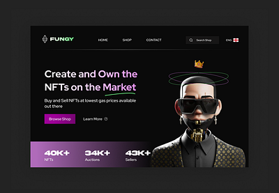 FUNGY- buy and sell NFTs animation branding design interaction design nft ui ui ux design uiux