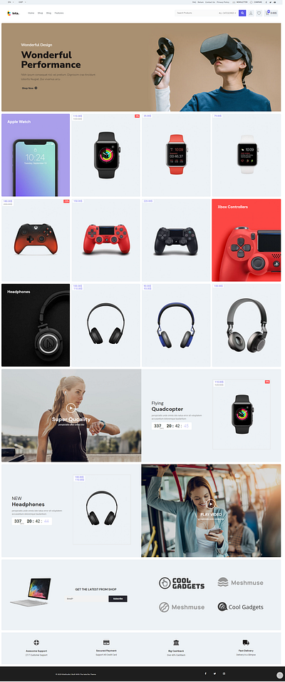 teta WordPress Woocomerce Theme - Electronics tiles shop branding design electronics electronics shop elementor figma gadgets graphic design illustration logo online store shop store themeforest ui woocomerce