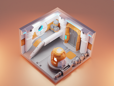 SCI-FI CORRIDOR 3d blender design illustrat illustration