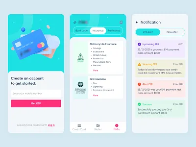 Bank Card Management App appdesign bank bank card banking card management credit card debit card emi finit mobile app ui ux uiuxdesign