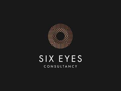 SIX EYES branding consultancy design elegant eye illustration lines logo protection risk safety sophisticated
