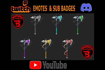 Axe Twitch sub badges https:// axe badges axe twitch badges desing icon logovector sub badges twitch