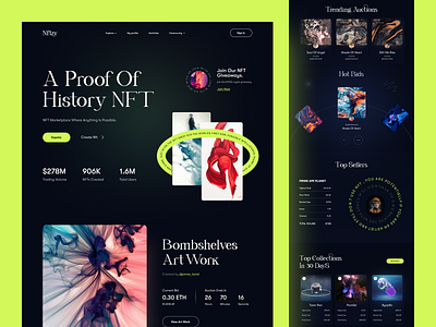 NFT Website Design art bitcoin blockchain crypto crypto currency cryptocurrency dark ethereum landing page marketplace modern nfts orix platform sajon token ui ui design web design website