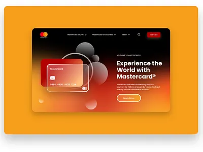 Mastercard Concept Landing Page card design mastercard ui visual design web design website