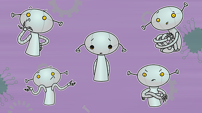Robbie stickers cute droid illustration robot stickers stickers for telegram vector