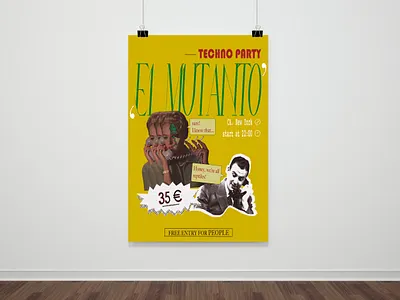 Poster of music techno event adobe design event graphic design illustrator music poster techno vector