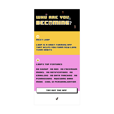 Dailyui003: Landing page 8bit ui dailyui habit app landing page pixelated ui