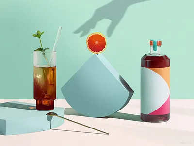 Cocktail Series 2 art bottle cocktail design fruit grapefruit graphic design illustration vector illustration visual design wine