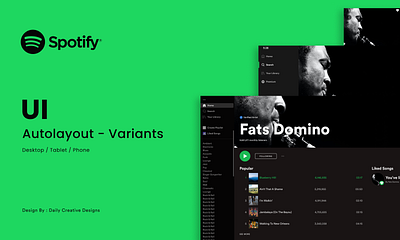 Spotify UI Layout | Freebie Download Figma branding design graphicdesign ui ux