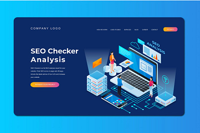 Isometric Landing Page app banner concept design development illustration landing landing page marketing process professional it profit ui ui design ux ux design web development web maintance webapp website