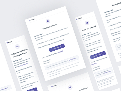 Paysos Responsive Emails branding email email template marketing payment payment processor paysos product reset password responsive template ui ui design verification visual identity welcome email