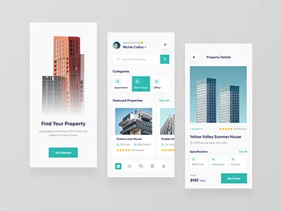 Real Estate App Design app design app ui branding clean ui construction header exploration home home rent illustration ios landing page design property real estate real estate agent real estate app realestate ui ux website website design
