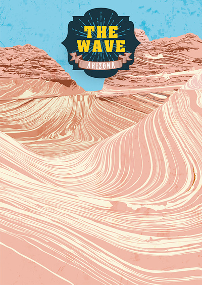 Sandstone Rock Formation The Wave arizona grand canyon graphic design illustration