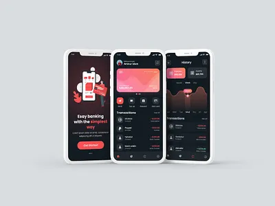 Online Banking App Design app design branding clean design finance app financial app ios app landing page minimal mobile app mobile banking money app money transfer online bank online banking ui uiux ux wallet app