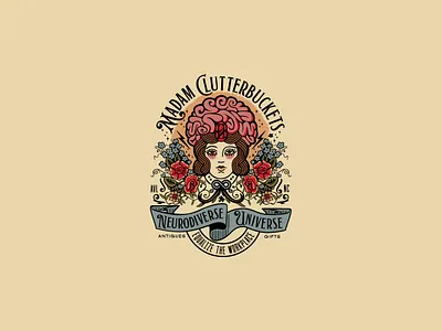 Madam Clutterbuckets Neurodiverse Universe Identity asheville branding design illustration logo