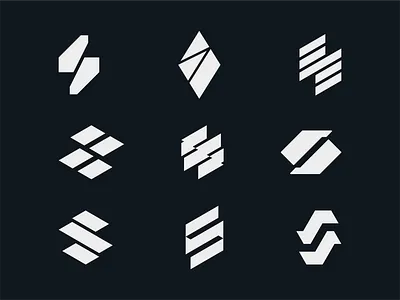 S - explorations branding collection dynamic explorations illussion lettermark logo mark minimal monogram optical perspective s saas sports symbol typography web3