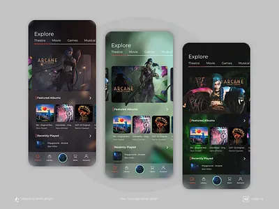 mux; music app UI concept design adobexd app design app ui design design graphic design illustration mobile app design mobile ui design music app ui ui design uiux uiux app design uiux design