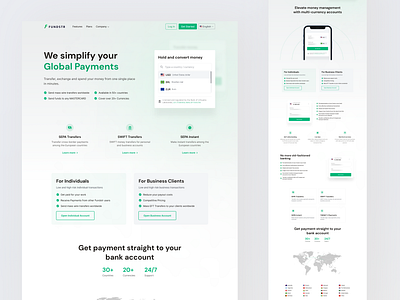 Fundstr : Digital Bank | FinTech Website banking business credit card digital bank finance fintech investment landing landing page money online banking payment solution ui wallet web design website