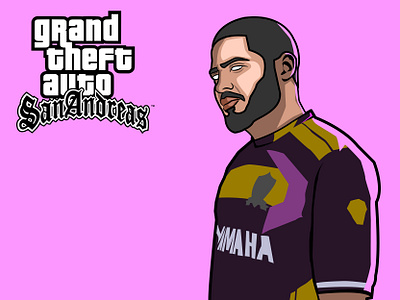 GTA San Andreas Style Illustration design drawing fanart graphic design gta illustration illustrator procreate