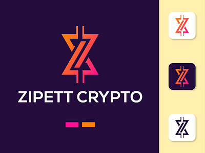 Logo for Zipett Crypto branding creative design design icon illustration logo typography vector