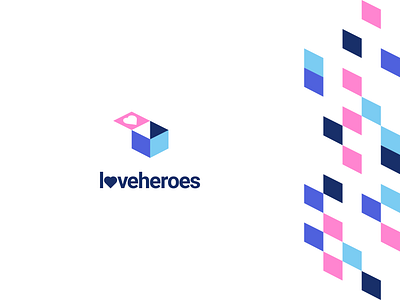 Love Heroes box logo boxdesign boxes branding design flat graphic design logo lovedeisgn lovelogo pattern vector